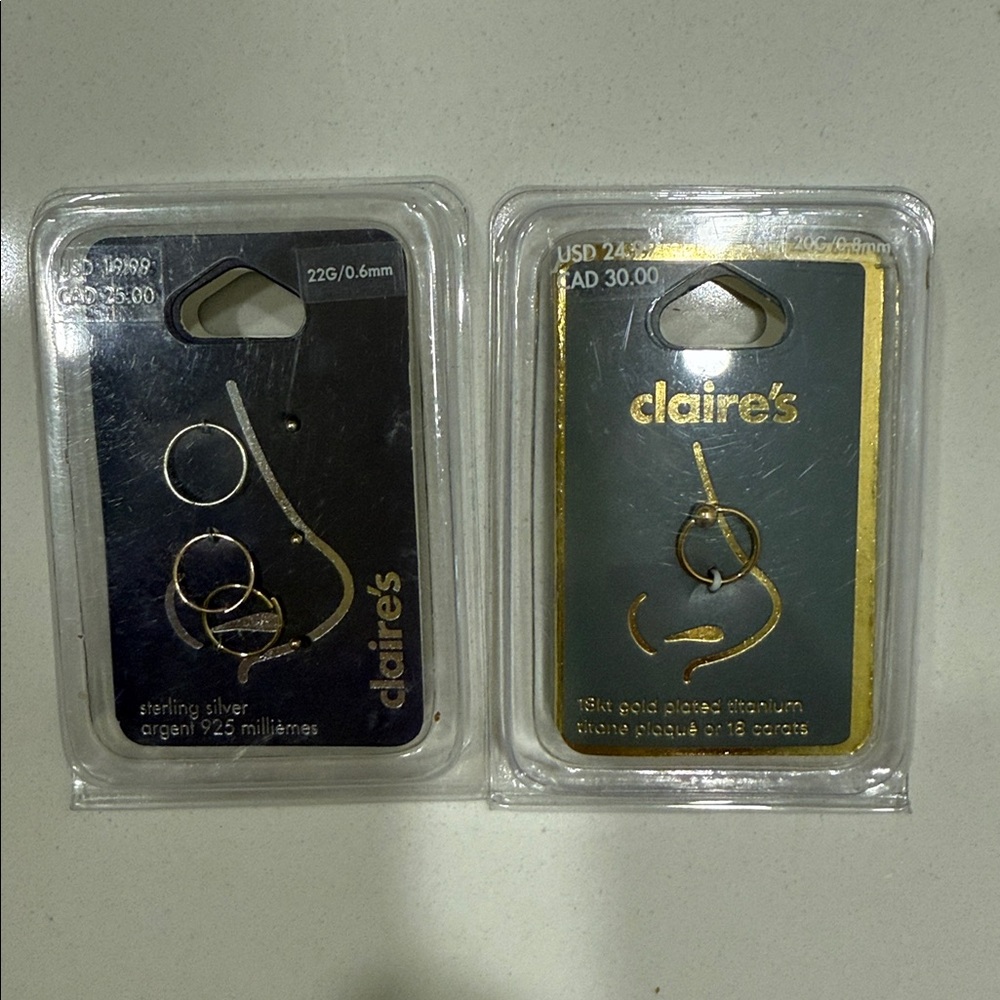 Claire's Mixed Metal Nose ring Set
